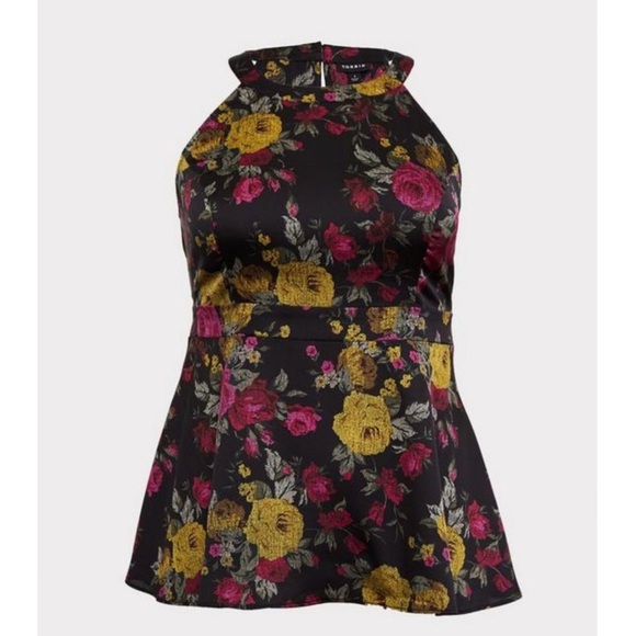 Torrid Georgette Goddess Neck Tank Top Floral Print Women’s Plus Size 5 Zip - Picture 3 of 12